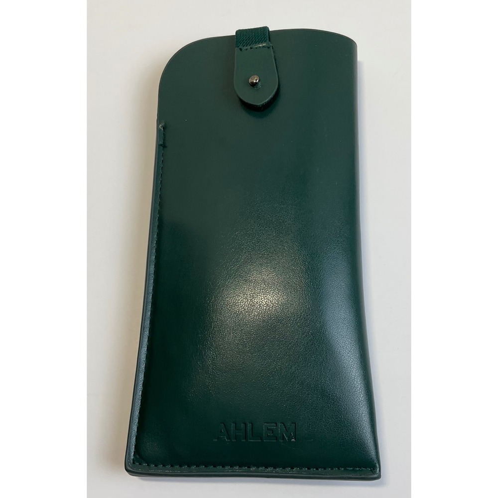 AHLEM Forest Green vegan  Leather Eyewear Case Soft Sunglasses Sleeve Minimalist